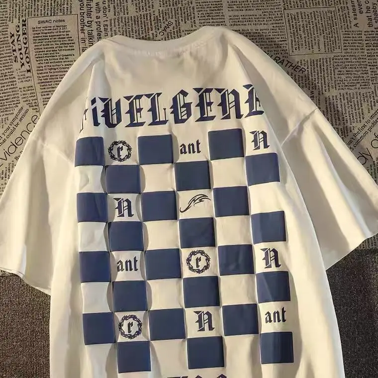 Pure cotton American retro hiphop checkerboard short-sleeved T-shirt women's ins fashion brand loose bf lazy style y2k top emo
Pure cotton American retro hiphop checkerboard short-sleeved T-shirt women's ins fashion brand loose bf lazy style y2k top emo