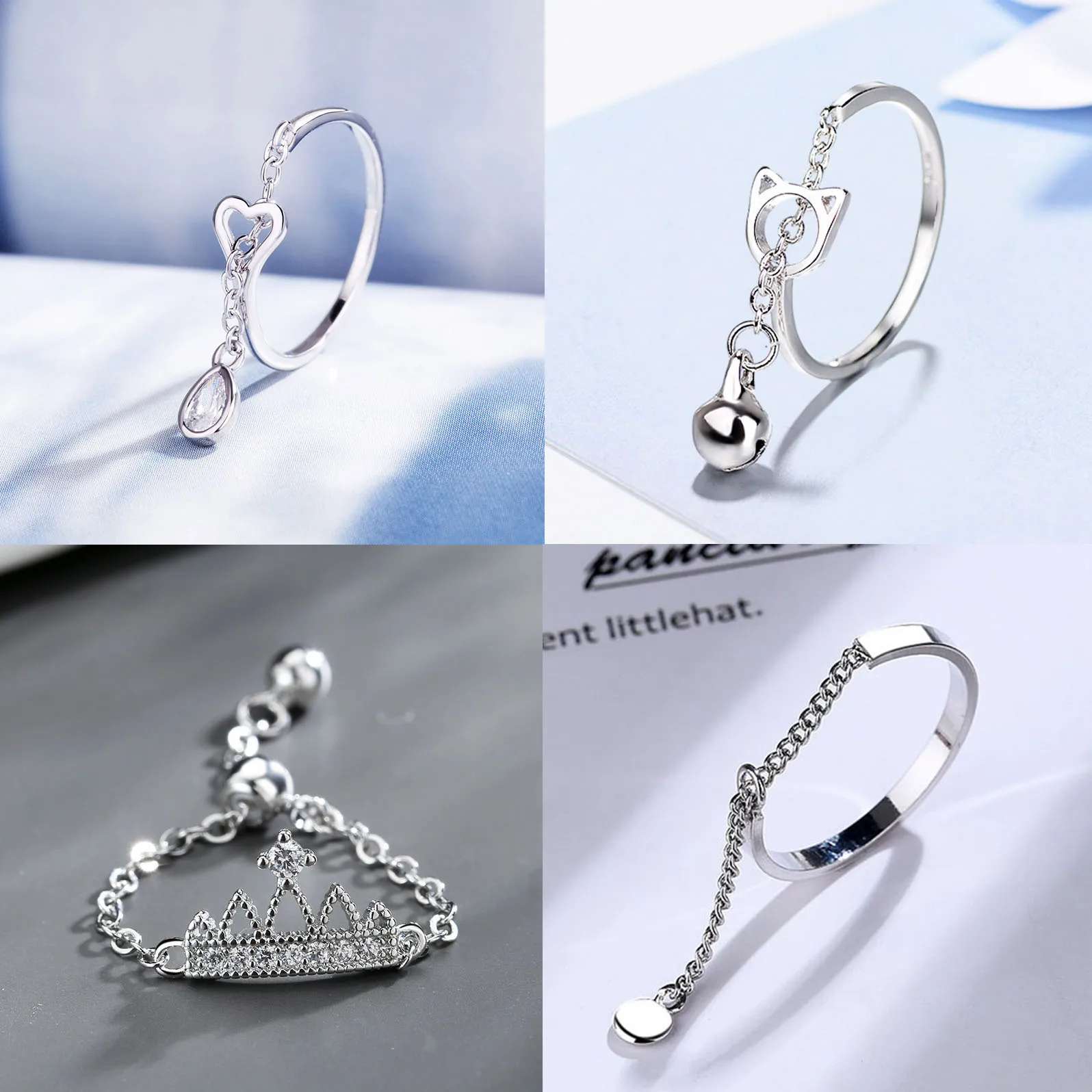 New Fashion Silver Color Open Finger Ring Tassel Chain Tiara Star Moon Cat Heart Circle For Women Girl Jewelry Gift Dropship 
New Fashion Silver Color Open Finger Ring Tassel Chain Tiara Star Moon Cat Heart Circle For Women Girl Jewelry Gift Dropship