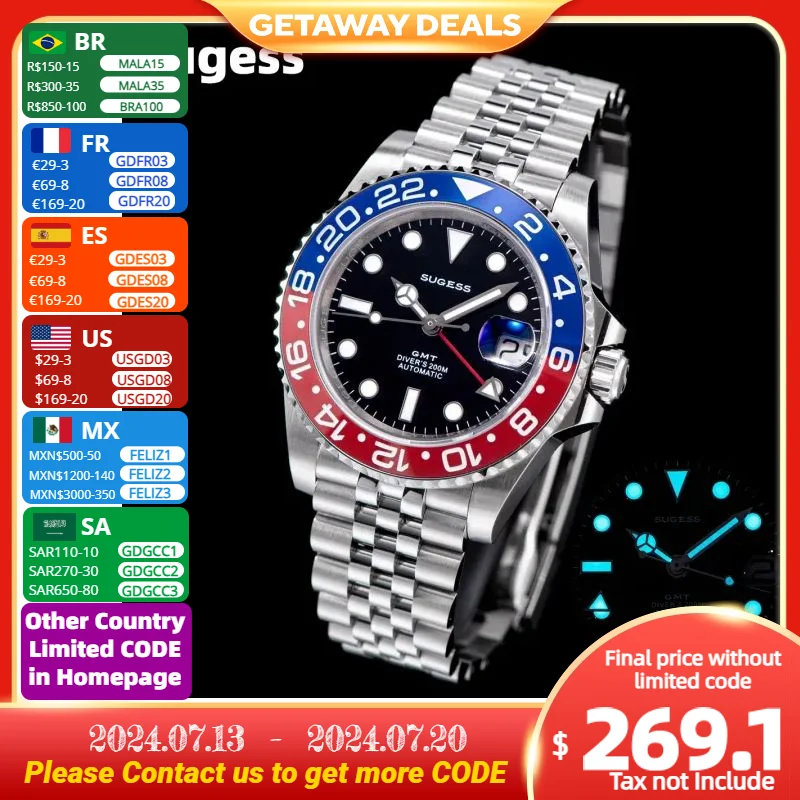 New 2022 GMT Diver Watch of Men Ceramic Bezel Automatic Mechanical Peacock SL3032 28800 High Beat Movement Luminous Wristwatches
New 2022 GMT Diver Watch of Men Ceramic Bezel Automatic Mechanical Peacock SL3032 28800 High Beat Movement Luminous Wristwatches
