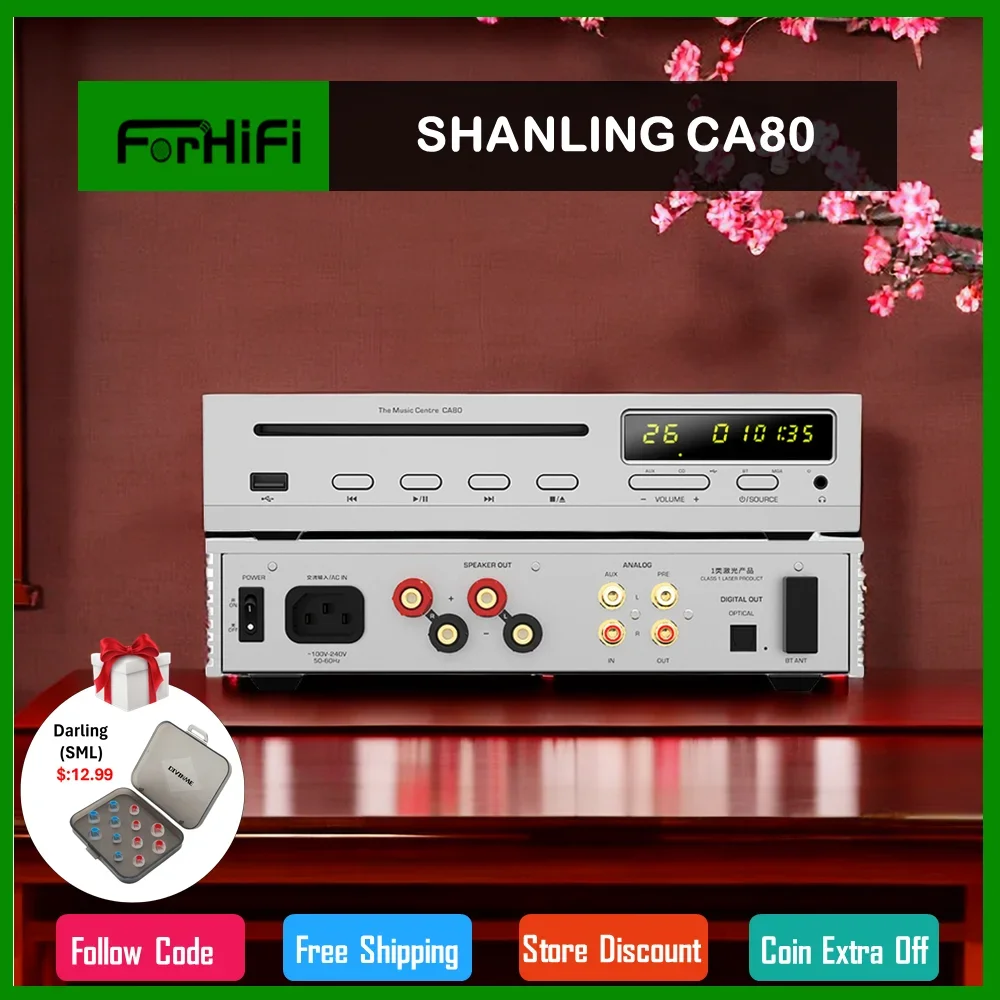 

SHANLING CA80 MQA CD Player Phillips Drive Sanyo HD860 Laser ES9219MQ DAC RT6863 LTA8092 AMP chip Hi-RES Audio Bluetooth Input