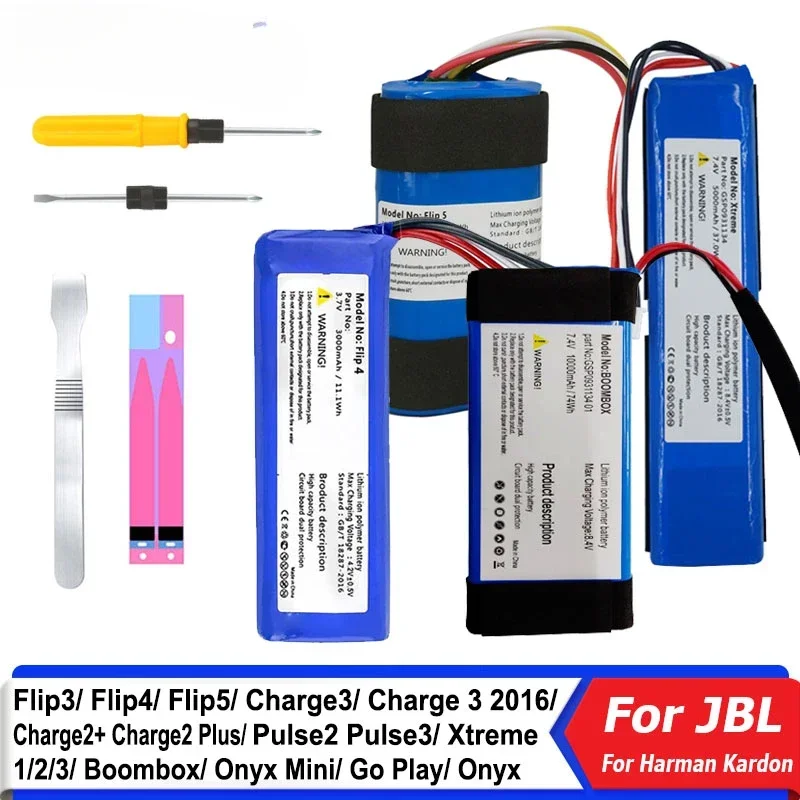 

Original Battery for JBL Charge Flip Pulse Xtreme Boombox 1 2 3 4 5 for Harman Kardon Go Play Onyx Mini Speaker Bateria