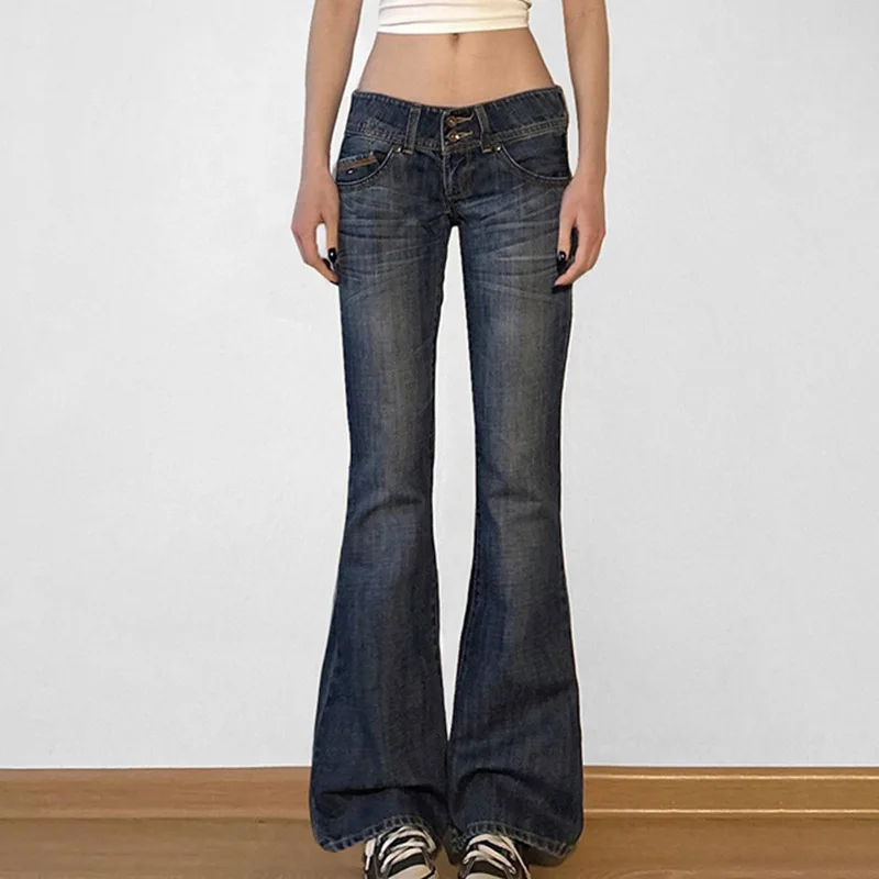 2000s Clothes Y2k Low Rise Boot Cut Jeans Woman Casual Black Striped Denim Trousers Streetwear Flare Pants P77-DD25 259 S0d794e15ea964a03861b7c89166acc8dL
