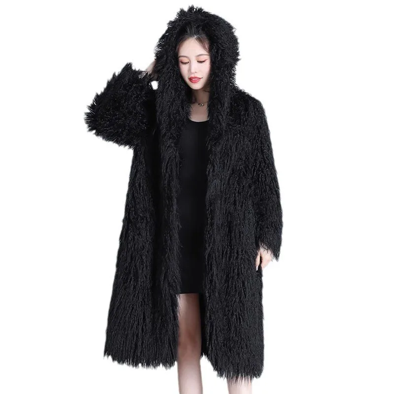 Women's Fur Coat Beach Wool Overcoat Winter Clothing Fluffy Long Hooded Loose Plus-size Winter Warm Casual Shawl S-9XL
Women's Fur Coat Beach Wool Overcoat Winter Clothing Fluffy Long Hooded Loose Plus-size Winter Warm Casual Shawl S-9XL