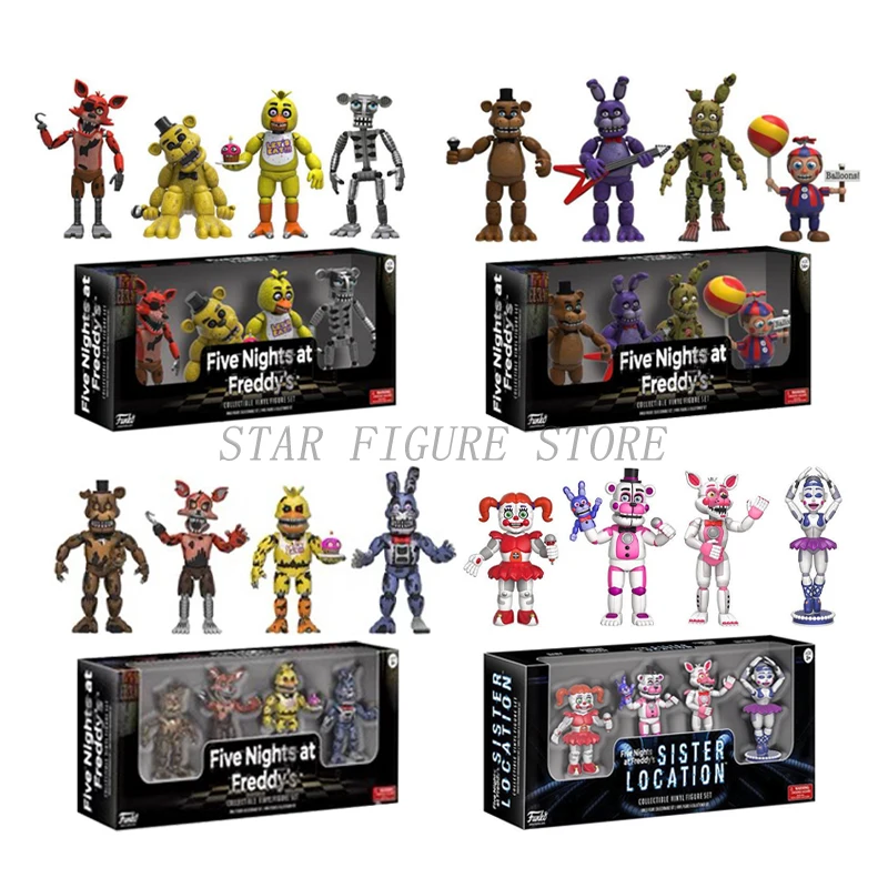 

Game FNAF Balloon Boy Funtime Foxy Golden Bear Action Figure PVC Collection Movable Frostbear Bonnie Chica Figurine Model Toys