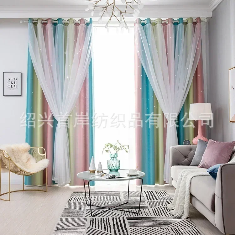 

22741-STB- Curtains for Living Dining Room Bedroom Luxury Nordic Cotton and Linen White Heads Shading Bead Window