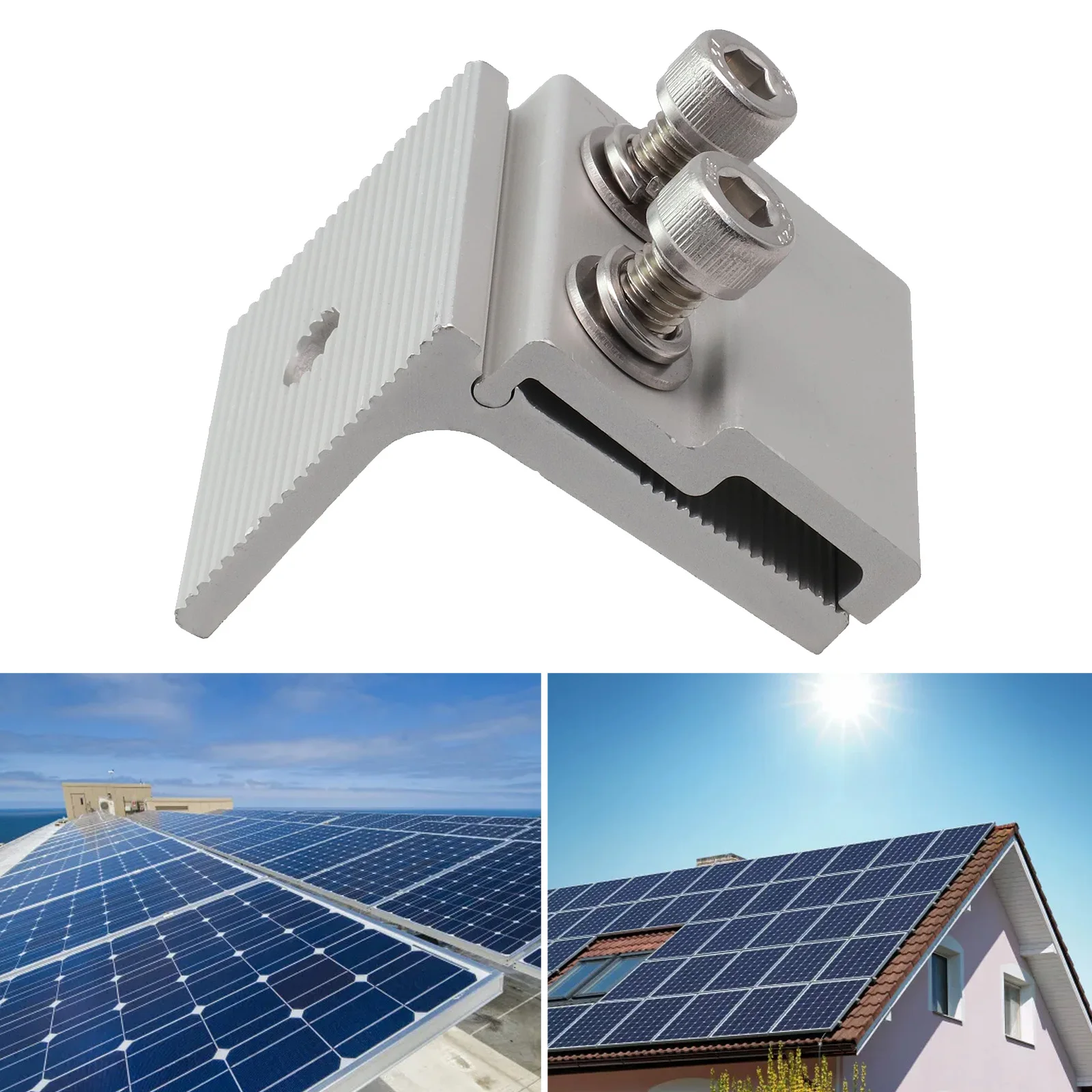 Standing Seam Clamp Solar Energy Housetop Installation Accessories Fixed Bracket Roof Seam Clamp Sheet 45x52mm Aluminum Alloy
Standing Seam Clamp Solar Energy Housetop Installation Accessories Fixed Bracket Roof Seam Clamp Sheet 45x52mm Aluminum Alloy