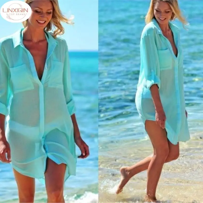 Новая Пляжная накидка, женская Пляжная накидка, яркая пляжная рубашка-саронг, топы, женский купальный костюм, женская пляжная одежда купальник с карманом 2
Новая Пляжная накидка, женская Пляжная накидка, яркая пляжная рубашка-саронг, топы, женский купальный костюм, женская пляжная одежда купальник с карманом 2