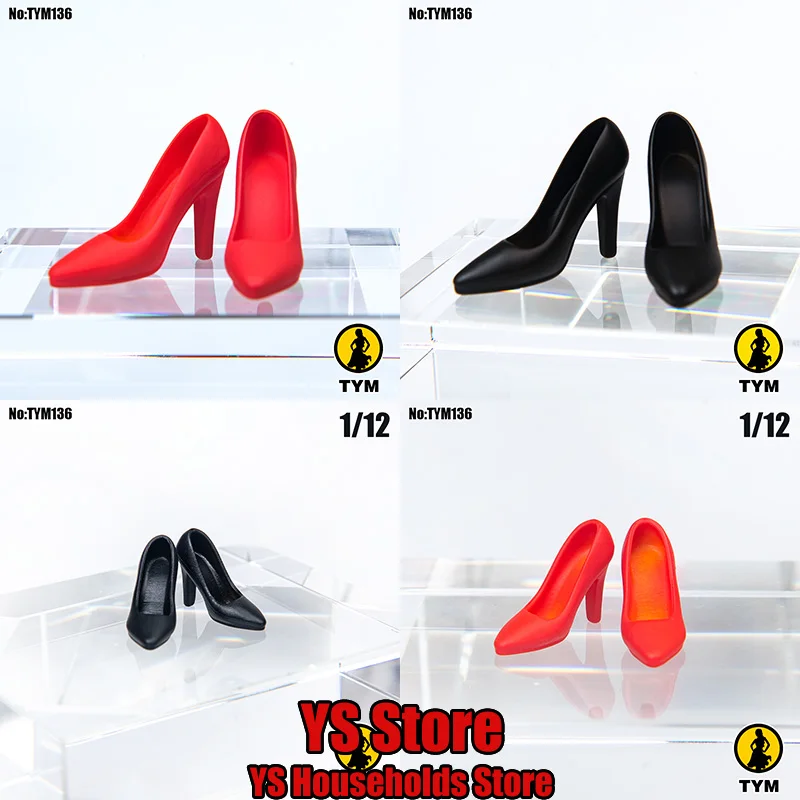 

In Stock TYM136 1/6 1/12 Scale Female Soldier Hollow Heels Beauty Princess Crystal Shoes Accessory For 6" 12" Action Figure