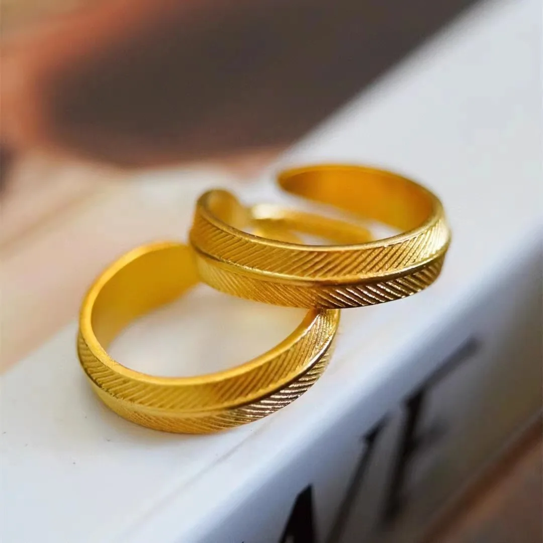 Ring 24K Gold Color Brilliant Feathers Open Ring for Women Diamond Ring Live Mouth Ring Fine Jewelry Gifts
Ring 24K Gold Color Brilliant Feathers Open Ring for Women Diamond Ring Live Mouth Ring Fine Jewelry Gifts