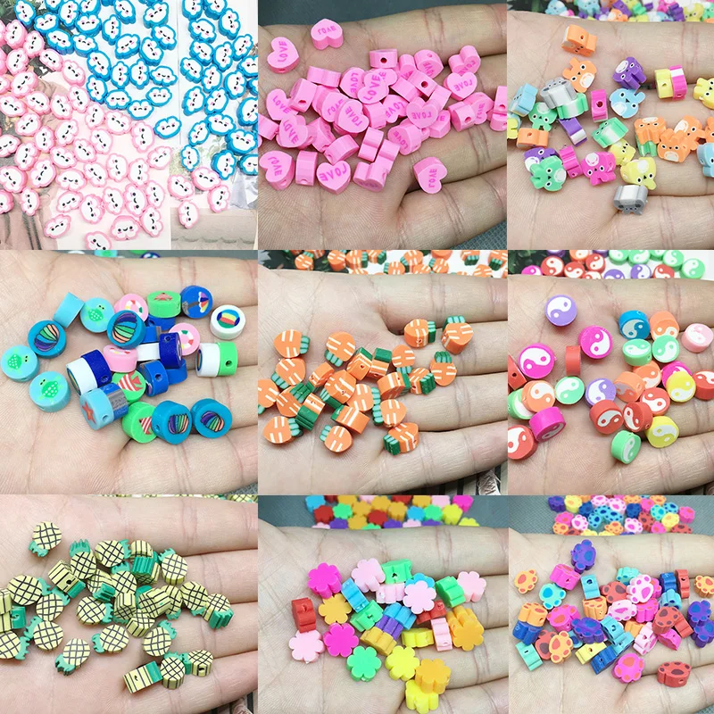 50pcs/lot Polymer Clay Beads Heart/Cloud/Smile/Star/Carrot Spacer Beads For Jewelry Making DIY Bracelet Accessories
50pcs/lot Polymer Clay Beads Heart/Cloud/Smile/Star/Carrot Spacer Beads For Jewelry Making DIY Bracelet Accessories