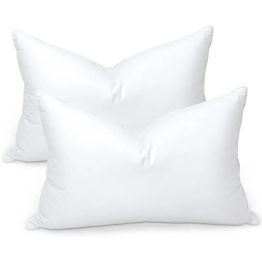 

Down Pillows Set of 2 Body Pillow Stomach Pillow for Sleep Soft 600 Thread Count Cotton Cover Side Sleepers Sleeping Hugs