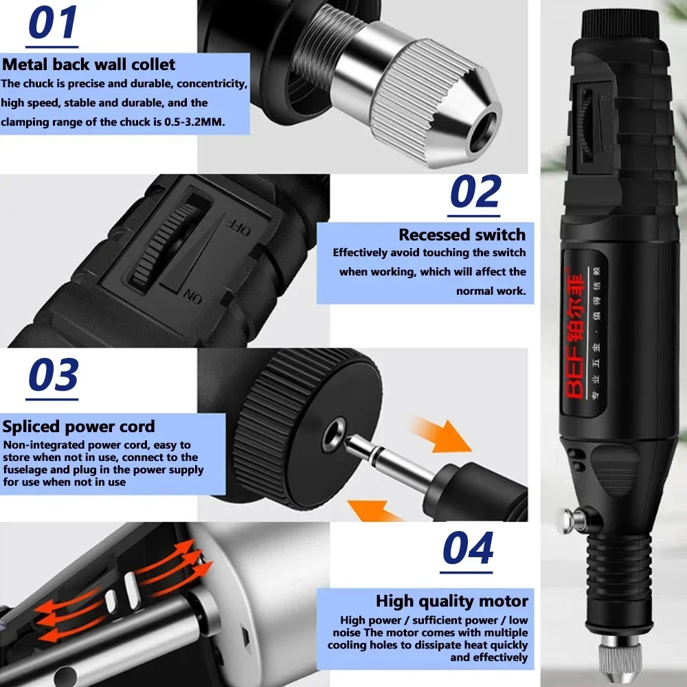 

Rotary Speed Mini Drill Pen Grinding Polishing Bit Variable Milling Engraving Electric Tool