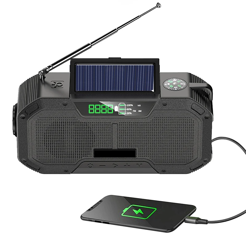 Emergency Radio 5000mAh Outdoor Emergency Hand-cranked Solar Powered Electric Lighting Bluetooth Speaker Power Bank
Emergency Radio 5000mAh Outdoor Emergency Hand-cranked Solar Powered Electric Lighting Bluetooth Speaker Power Bank