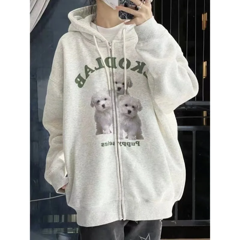 Puppy Printed Women Hoodies Zip Up Thin & Thick Sweatshirts Y2K Spring Autumn Vintage Oversized Hoodies With Pockets Aesthetic
Puppy Printed Women Hoodies Zip Up Thin & Thick Sweatshirts Y2K Spring Autumn Vintage Oversized Hoodies With Pockets Aesthetic