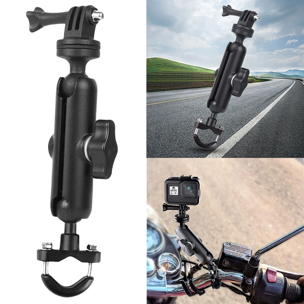 

Держатель-зажим для экшн-камеры с резьбой 1/4 °, крепление на руль мотоцикла или велосипеда на 360 °, кронштейн для крепления на руль для GoPro Hero8/7/6/5