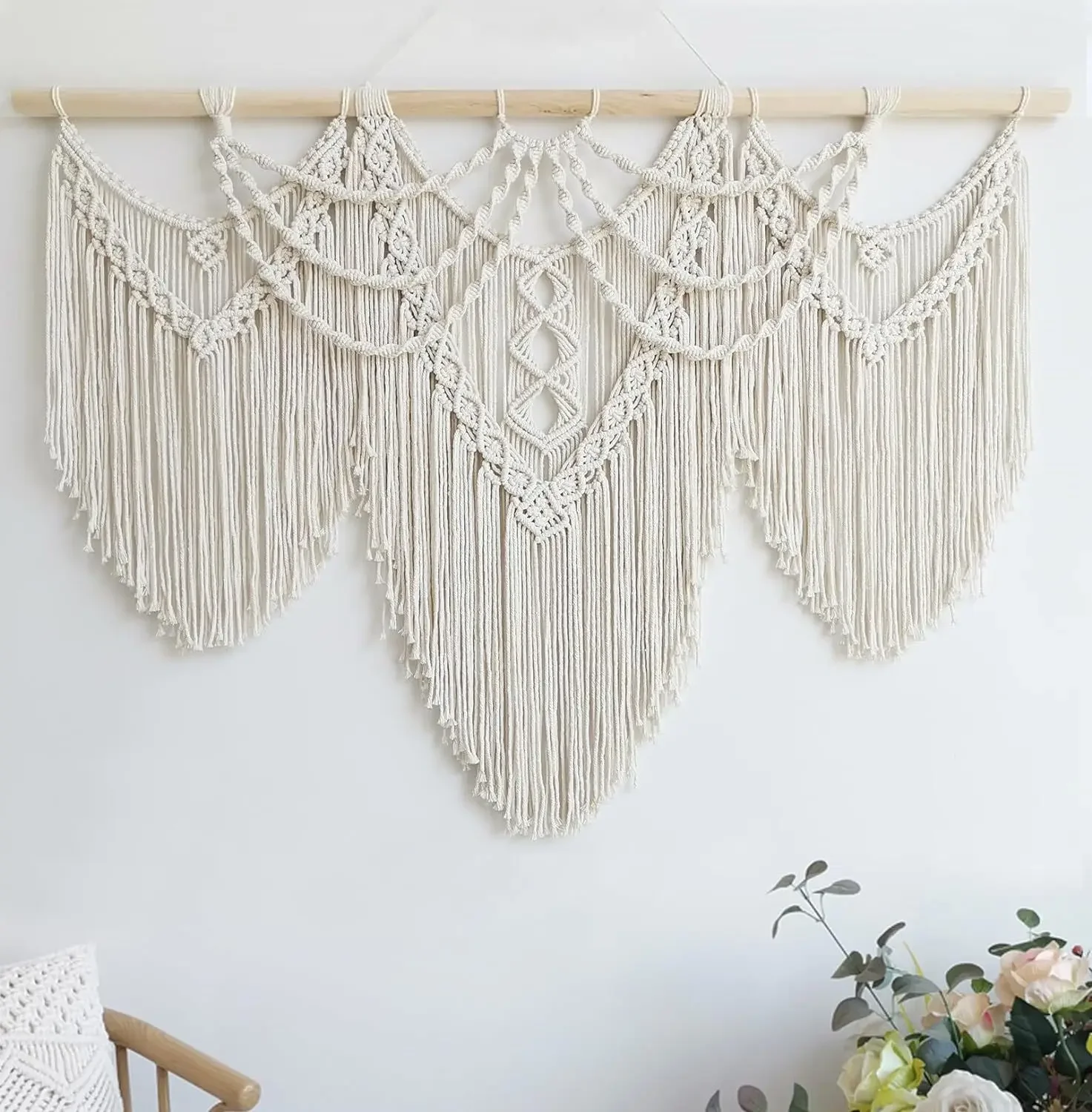 Handwoven Bohemian Tassel Tapestry - Cotton Rope Wall Decor for Any Room 2 S0d8b76c419b74e57bfb11d8d3a33b1e33