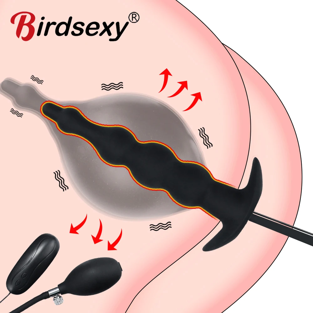 IkSex Toy-Vibromasseur Gonflable en Silicone, Énorme Grand Plug Anal, Pompe à Gode, Dilatateur Anal, Ohio eur de Prostate Extensible 1