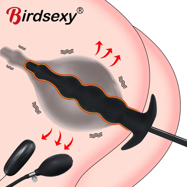 IkSex Toy-Vibromasseur Gonflable en Silicone, Énorme Grand Plug Anal, Pompe à Gode, Dilatateur Anal, Ohio eur de Prostate Extensible 1