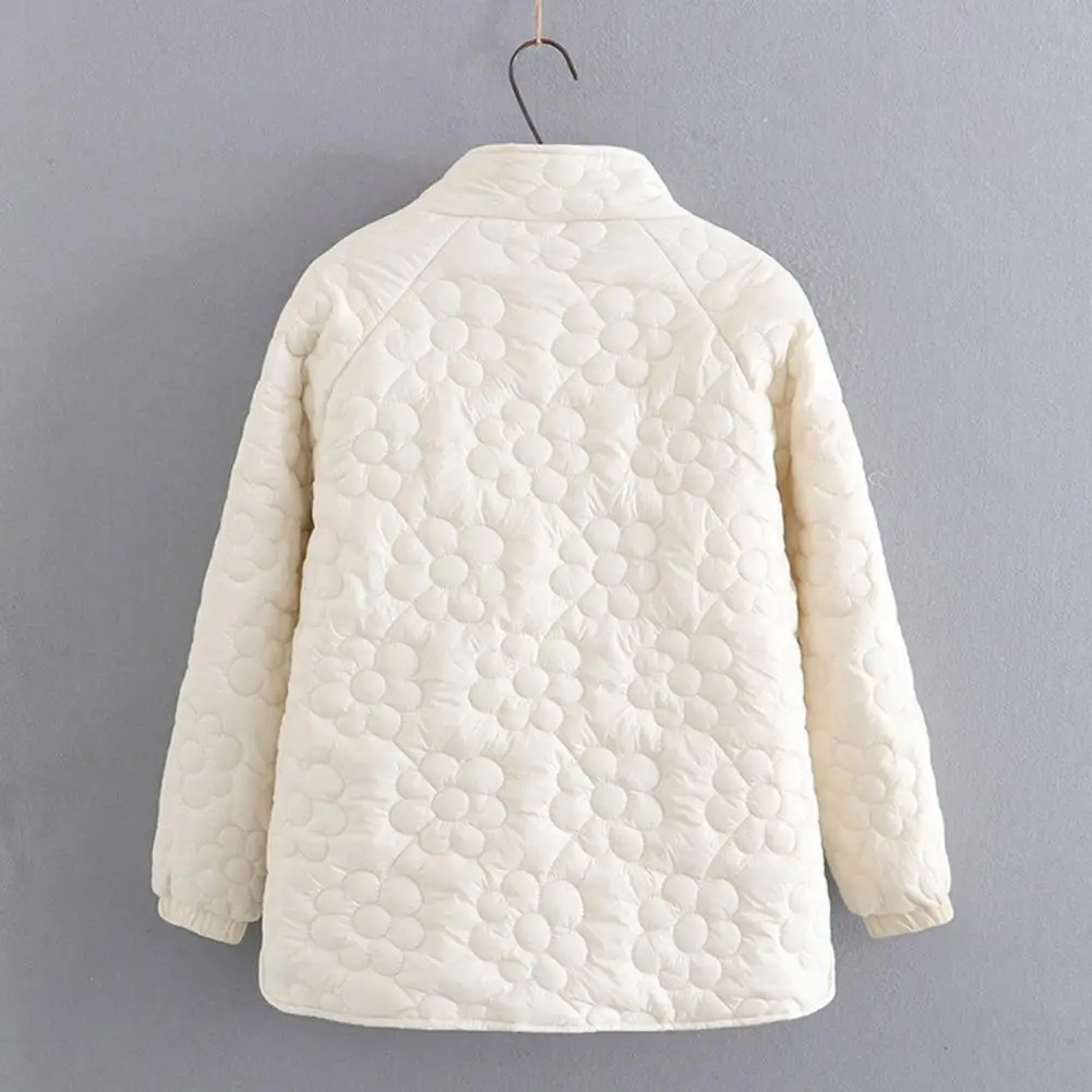 Elegant Stylish Women Coat Winter Jacket for Women Stand Collar Button Placket Flower Pattern Windproof Warm Thicken for Indoor
Elegant Stylish Women Coat Winter Jacket for Women Stand Collar Button Placket Flower Pattern Windproof Warm Thicken for Indoor