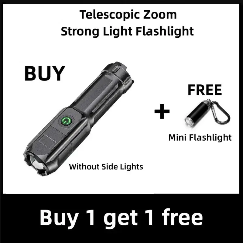 

Новый стиль, телескопический мощный фонарик с телескопическим увеличением, USB-зарядка, маленький портативный прожектор с дальним радиусом действия, прожектор для наружного освещения