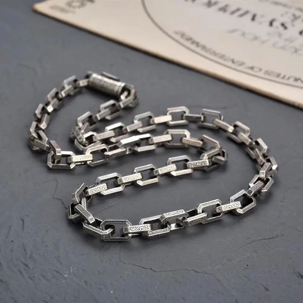 Heavy Industry Solid European and American Personalized Tang Grass Pattern Necklace with a Width of 8.5m, Vintage Simple and Dom
Heavy Industry Solid European and American Personalized Tang Grass Pattern Necklace with a Width of 8.5m, Vintage Simple and Dom