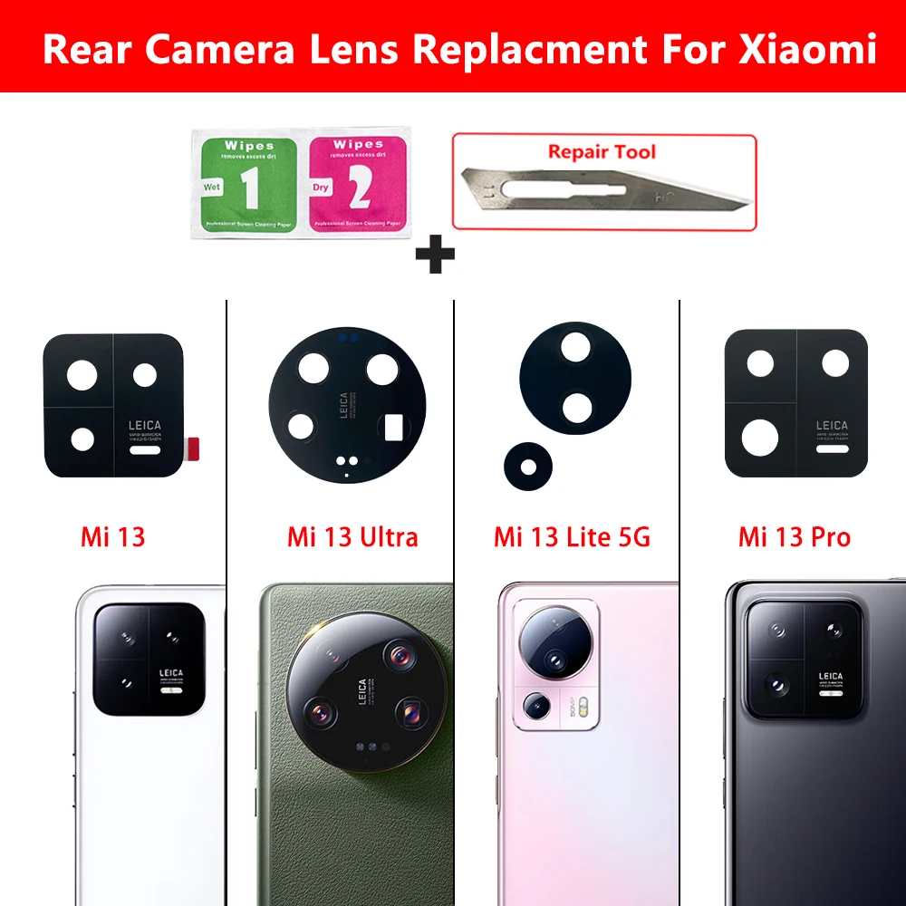 Original For Xiaomi Mi 13 12 12T Pro Lite 5G Mi13 Mi12 Mi12T Back Rear Camera Glass Lens With Adhesive Sticker + Repair Tools
Original For Xiaomi Mi 13 12 12T Pro Lite 5G Mi13 Mi12 Mi12T Back Rear Camera Glass Lens With Adhesive Sticker + Repair Tools