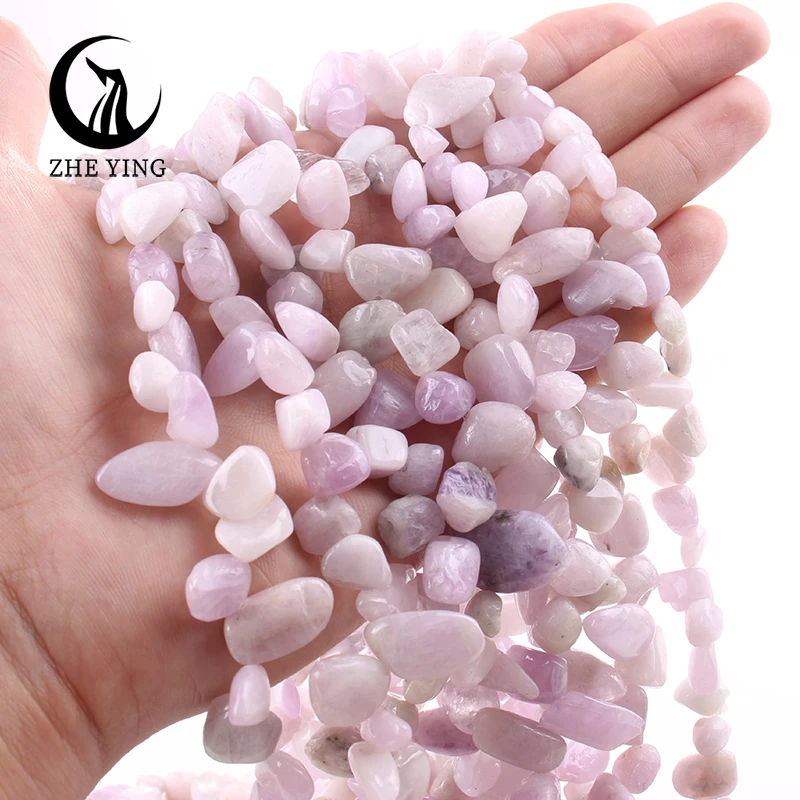 

Zhe Ying Irregular Kunzite Gemstone Chips Bead Loose Natural Nugget Beads for Jewelry Making DIY Accessories