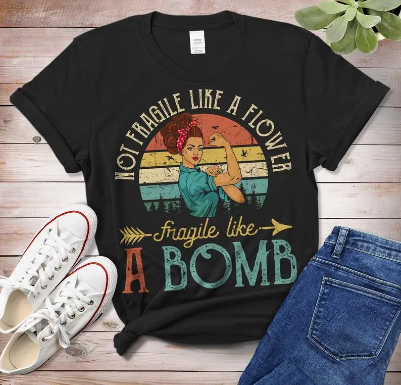 Not Fragile Like A Flower Fragile Like A Bomb Vintage T-Shirt Women Plus Size Cotton Lady Clothes Fashion O Neck Short Sleeve
Not Fragile Like A Flower Fragile Like A Bomb Vintage T-Shirt Women Plus Size Cotton Lady Clothes Fashion O Neck Short Sleeve