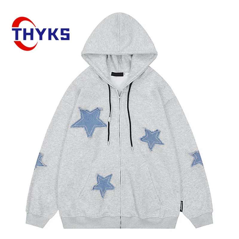 Oversized Zip Up Hooded Jacket Couple Vintage Retro Star Patch Hoodie Women Sweatshirt Casual Harajuku Hip Hop Streetwear Unisex
Oversized Zip Up Hooded Jacket Couple Vintage Retro Star Patch Hoodie Women Sweatshirt Casual Harajuku Hip Hop Streetwear Unisex
