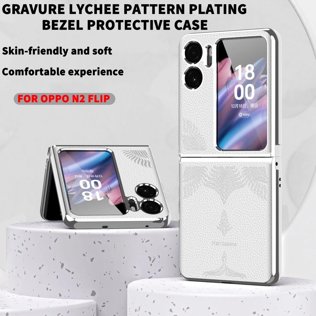 Кожаный чехол с тиснением для Oppo Find N2 флип чехол с гальваническим тиснением без пленки, чехол для OPPO Find N2 Flip 5G
Кожаный чехол с тиснением для Oppo Find N2 флип чехол с гальваническим тиснением без пленки, чехол для OPPO Find N2 Flip 5G