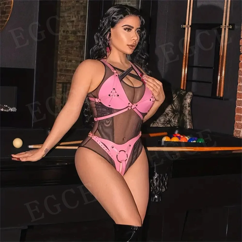 

Women's Lingerie Sexy Bondage Harness Bra Leather BodySuit Garter Belt Goth Erotic Suspender Cage Waist Bdsm Bondage Adult Strap