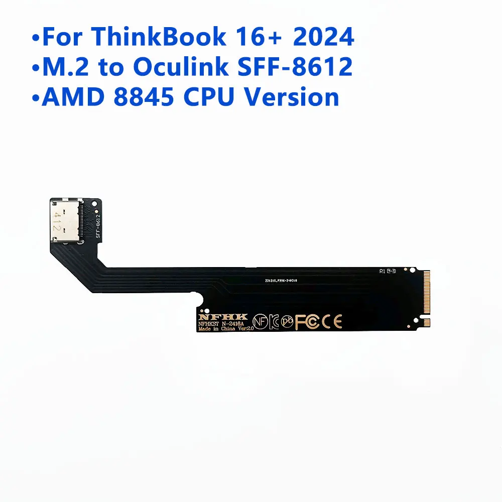 PCI-E 3.0 M.2 M-Key to Oculink SFF-8612 SFF-8611 Graphics Card Adapter Board For ThinkBook 14+ 16+ External Graphics Card & SSD PCI-E 3.0 M.2 M-Key to Oculink SFF-8612 SFF-8611 Graphics Card Adapter Board For ThinkBook 14+ 16+ External Graphics Card & SSD
