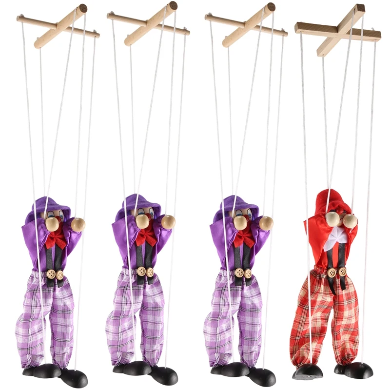 

4 Packs Clown Marionette Toys Creative Pull String Puppet Kid Toys For Parent Child Interactive Toys Kids Best Gift
