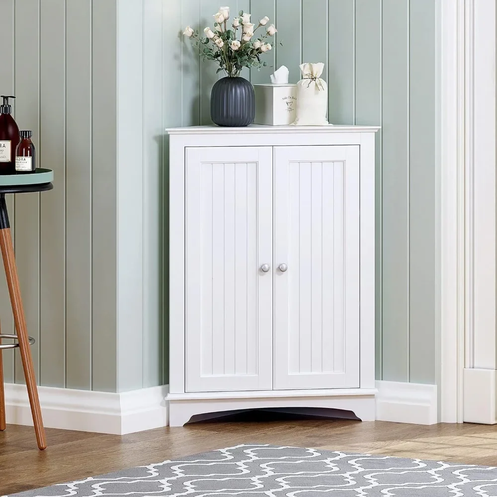 Home Floor Corner Cabinet with Two Doors and Shelves, Free-Standing Corner Storage Cabinets for Bathroom, Kitchen, Living Room
Home Floor Corner Cabinet with Two Doors and Shelves, Free-Standing Corner Storage Cabinets for Bathroom, Kitchen, Living Room