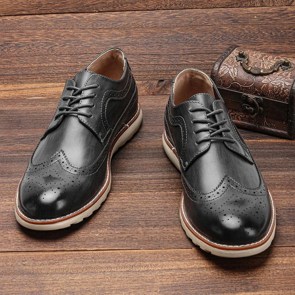 Men's Lightweight Block Casual Shoes Retro Pu Leather Sneakers Round Toe Lace-up Solid Free Shipping Size 39-48 Mens Shoes
Men's Lightweight Block Casual Shoes Retro Pu Leather Sneakers Round Toe Lace-up Solid Free Shipping Size 39-48 Mens Shoes