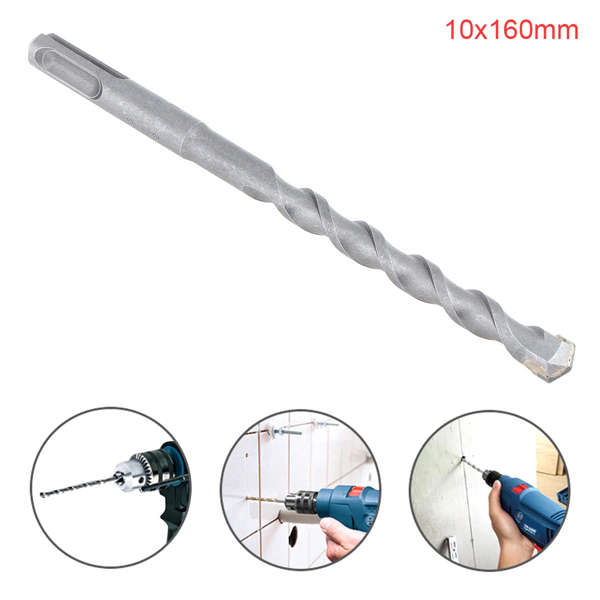 10x160mm Drill Bits Round Shank Drill Bit Set Rotary Hammer Concrete Masonary Drill Bit for Electric Drills / Drilling Machines
10x160mm Drill Bits Round Shank Drill Bit Set Rotary Hammer Concrete Masonary Drill Bit for Electric Drills / Drilling Machines
