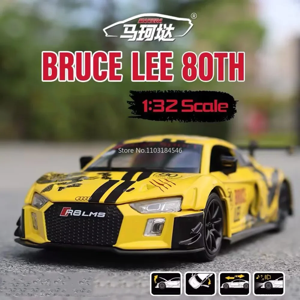 1:32 Audi R8 LMS GT3 Модель гоночного автомобиля из сплава, Литые металлические и игрушечные автомобили, ограниченный выпуск Брюса Ли, со звуком, коллекционные игрушки
1:32 Audi R8 LMS GT3 Модель гоночного автомобиля из сплава, Литые металлические и игрушечные автомобили, ограниченный выпуск Брюса Ли, со звуком, коллекционные игрушки