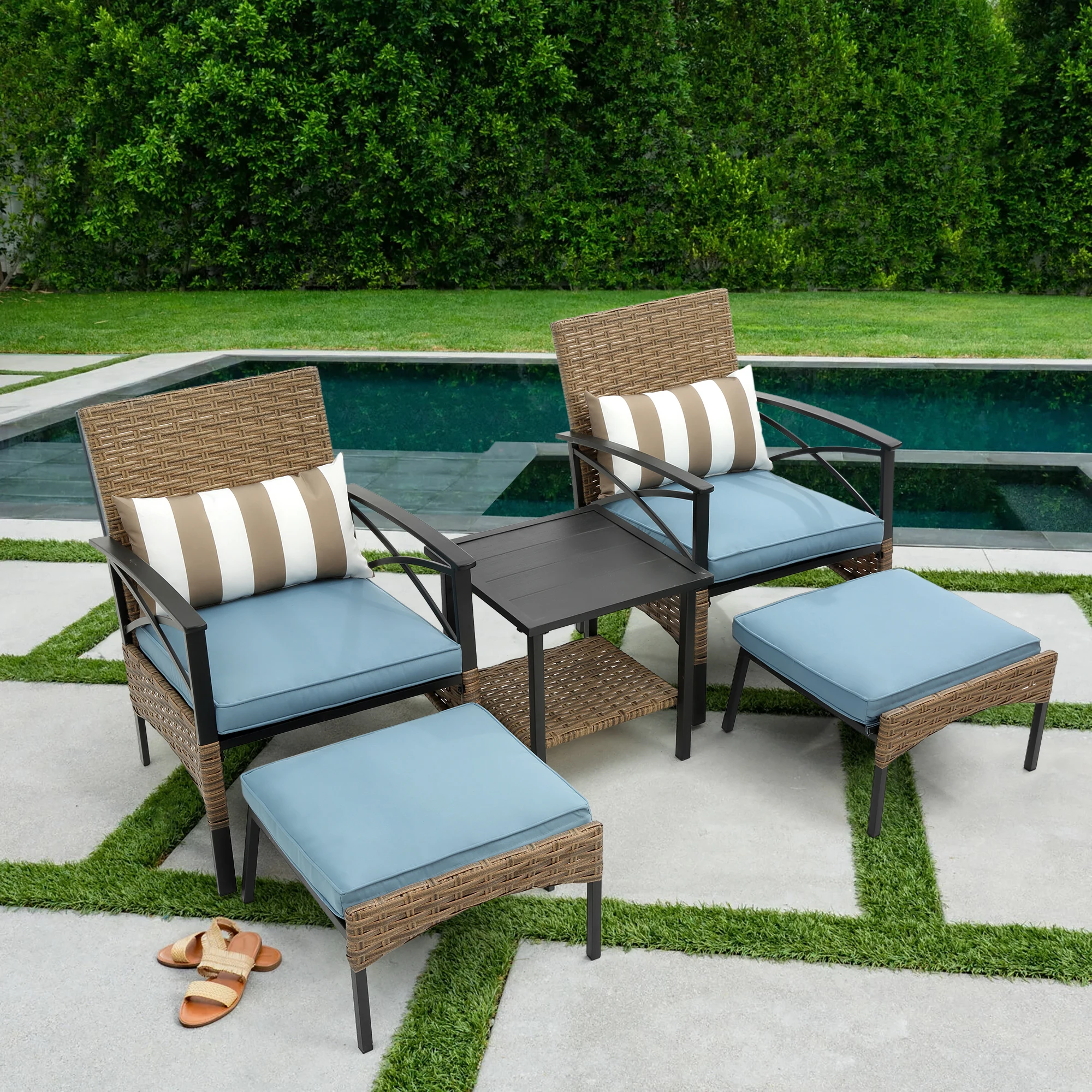 Wicker Rattan Sofa Set Garden Chair Pool Lounge Chair Outdoor Patio Furniture Set
Wicker Rattan Sofa Set Garden Chair Pool Lounge Chair Outdoor Patio Furniture Set