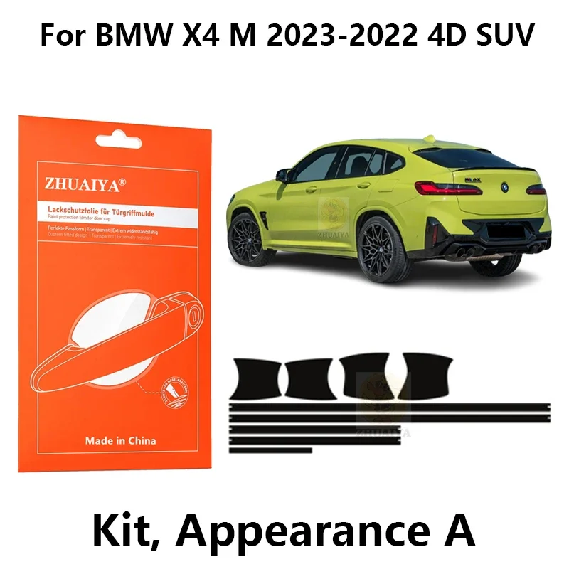 Защитная пленка ZHUAIYA для красок дверной ручки, ТПУ PPF для BMW X4 M 2023-2022 4D SUV, автомобильные аксессуары
Защитная пленка ZHUAIYA для красок дверной ручки, ТПУ PPF для BMW X4 M 2023-2022 4D SUV, автомобильные аксессуары