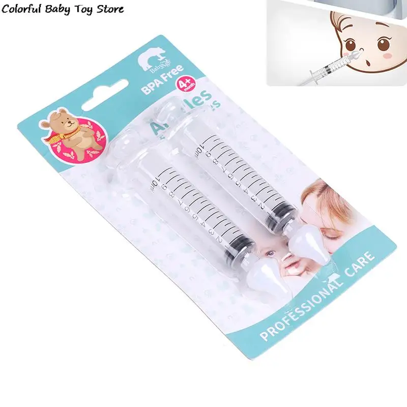 

2pcs 10ml Baby Care Nose Cleaner Needle Tube Infant Clean Rhinitis Nasal Washer Tools