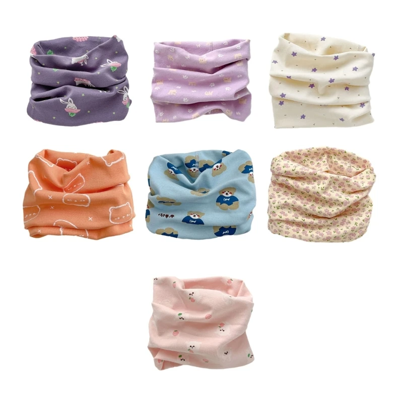 

Cartoon Kids Scarf Neck Wrap Rabbit Bear Neck Gaiter Cotton for Warmth Styles Drop Shipping