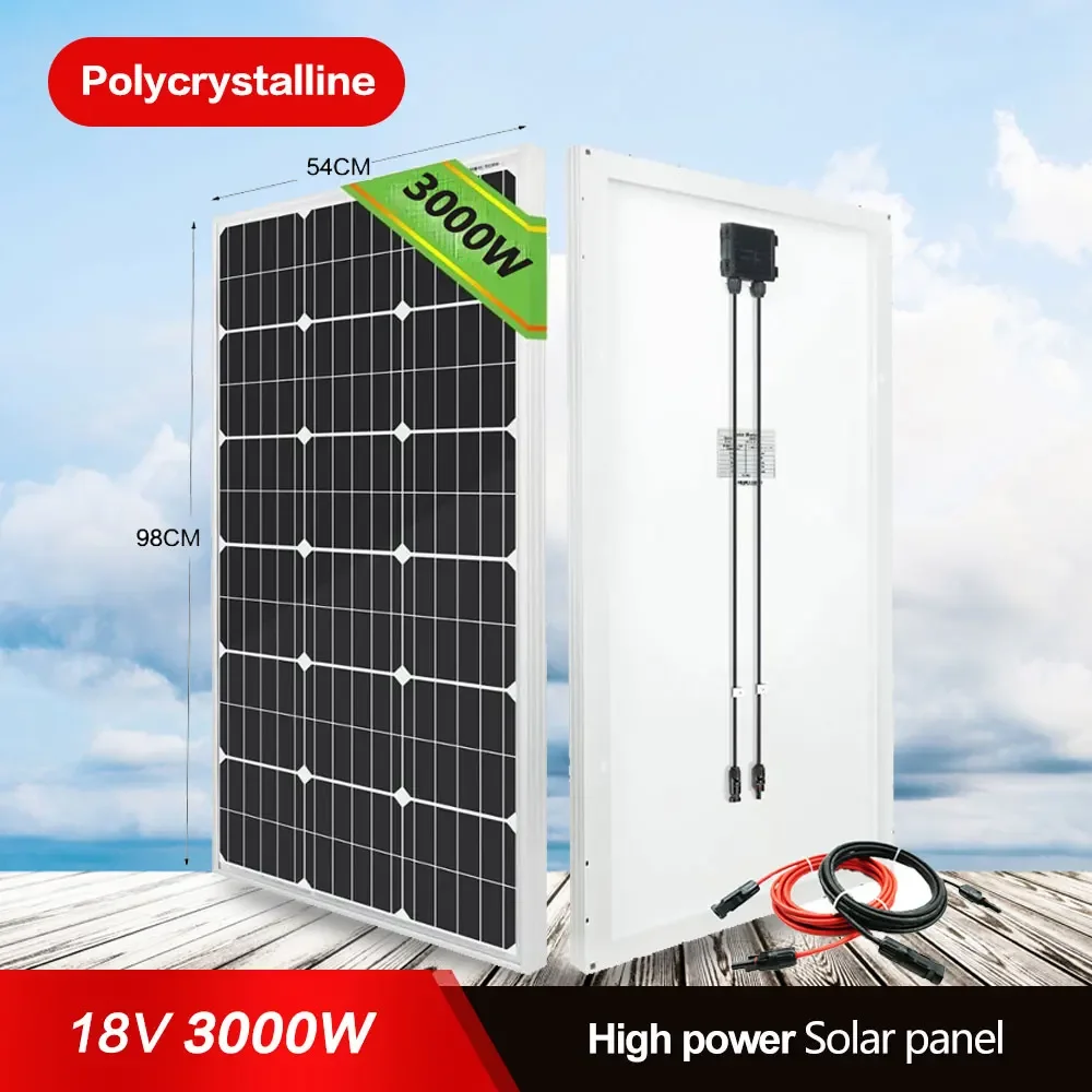 3000W Solar Panel Power Generator 18VSolar Panel High Efficiency Portable Flexible Charging Outdoor Solar Cells For Home Camping
3000W Solar Panel Power Generator 18VSolar Panel High Efficiency Portable Flexible Charging Outdoor Solar Cells For Home Camping
