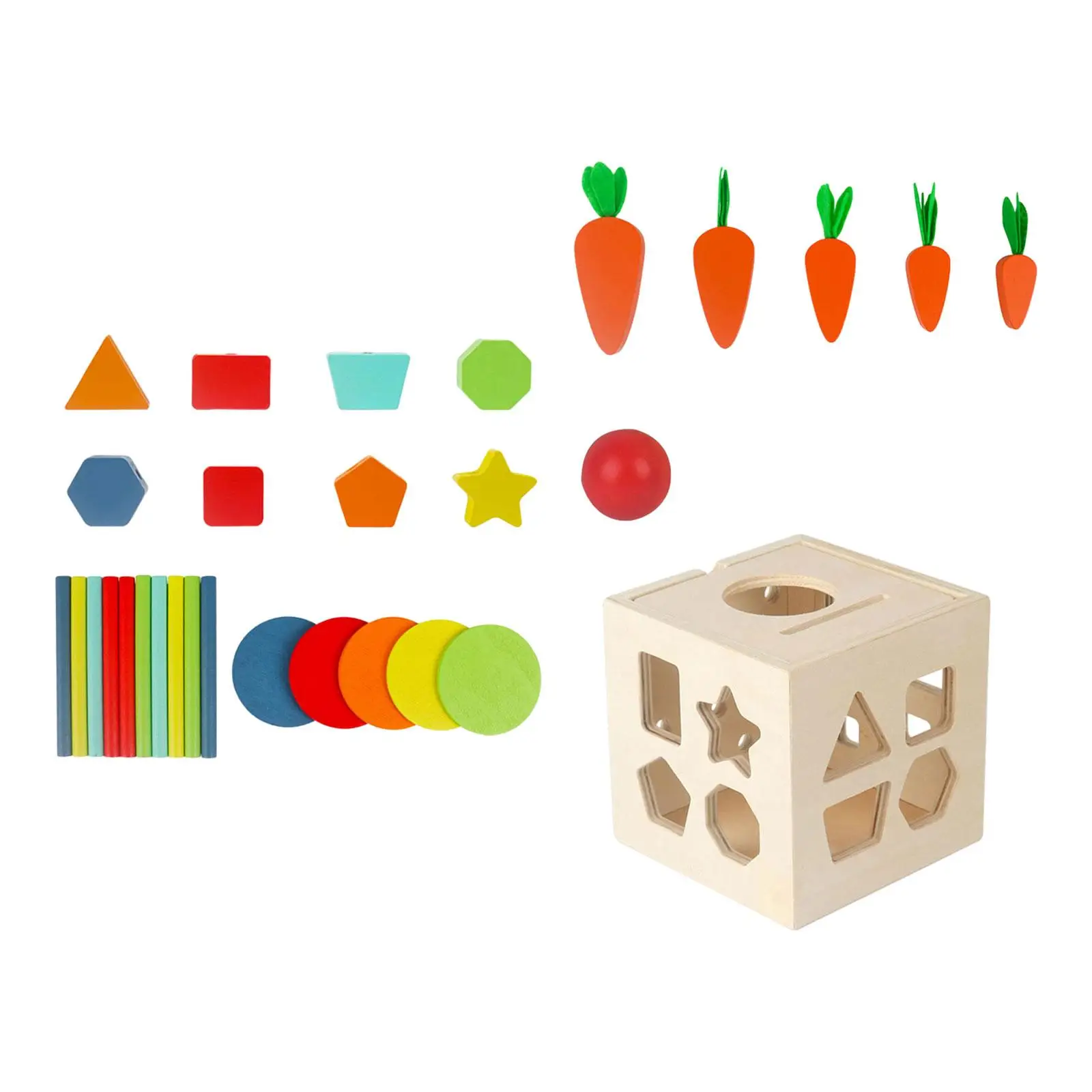 

Wooden Montessori Toy Developmental Toy Early Learning Puzzle Color Shape Sorter for Boys Girls Children Baby Kids Party Favor