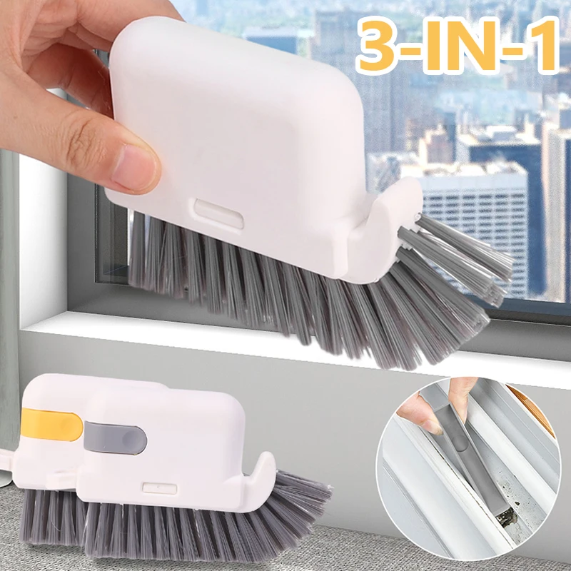 

3 IN 1 Groove Cleaning Tool Window Frame Door Groove Cleaning Brush Sliding Door Track Cleaning Tools Hand-held Crevice Cleaner