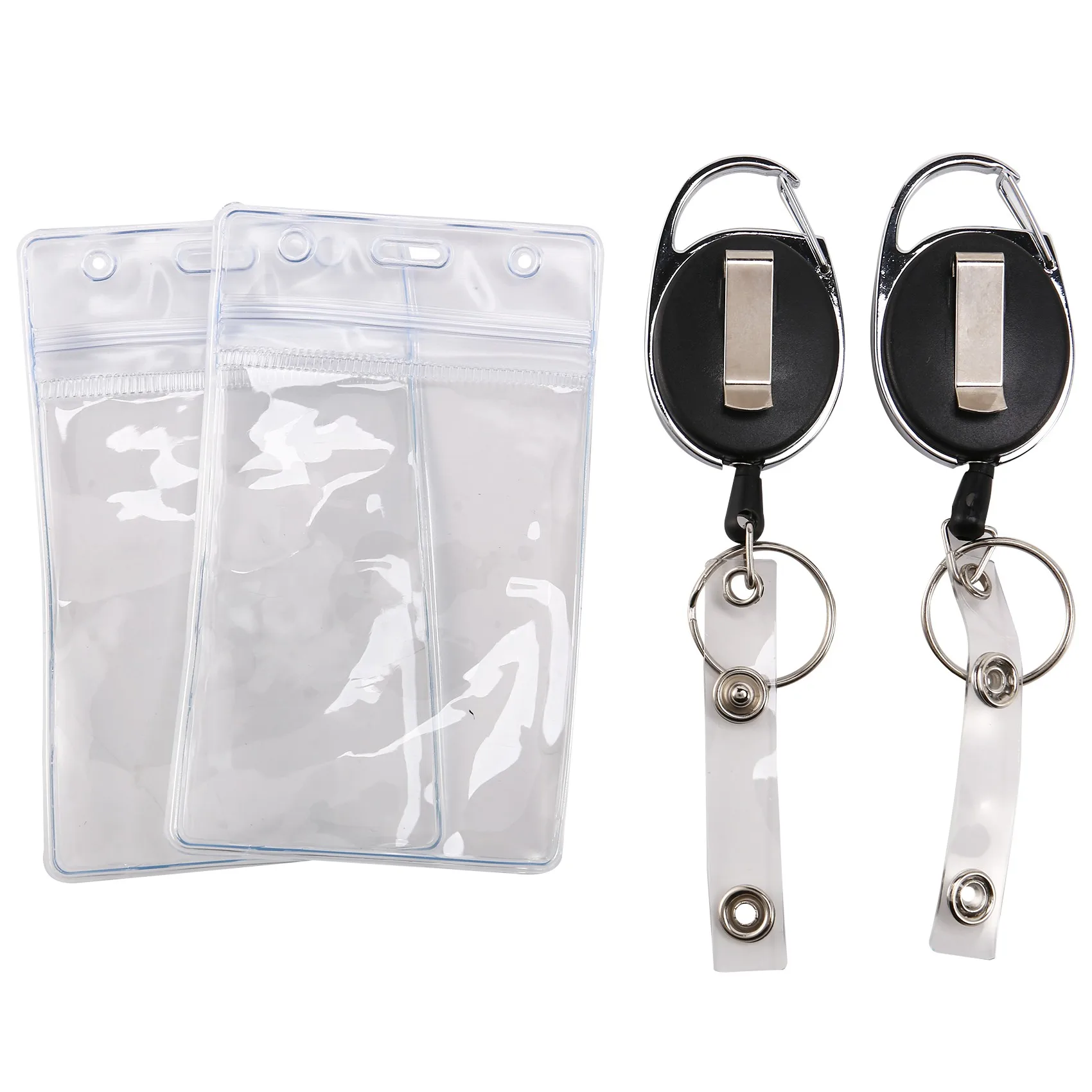 2 Pcs Badge Tether with Clips Retractable Badge Reel Carabiner Reel Clip Card Holders for ID Card Key Badge Holder
2 Pcs Badge Tether with Clips Retractable Badge Reel Carabiner Reel Clip Card Holders for ID Card Key Badge Holder