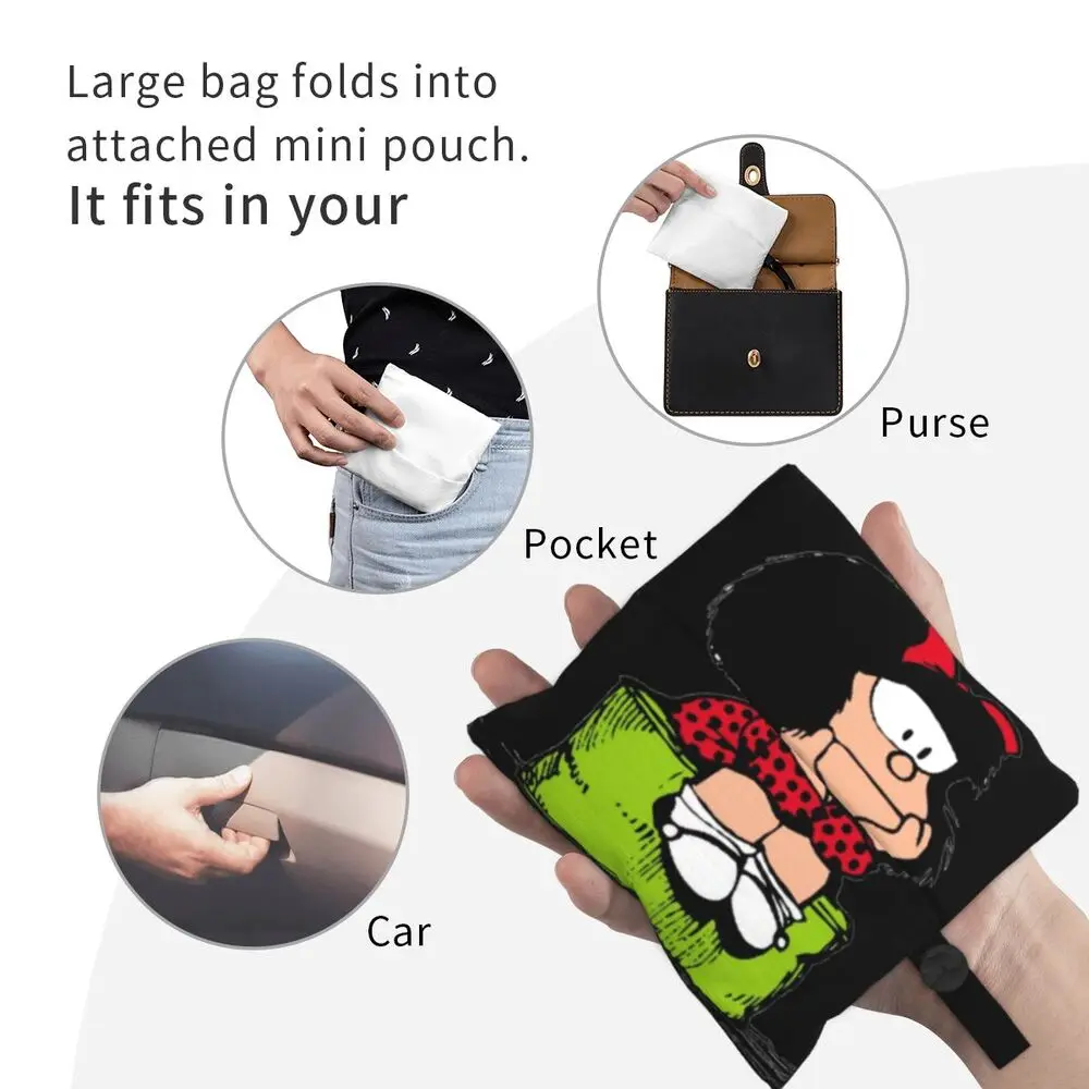 Custom Vintage Mafalda Manga Grocery Shopping Bag 61 S0da540266dc4419ba20aaf14e76875dfh