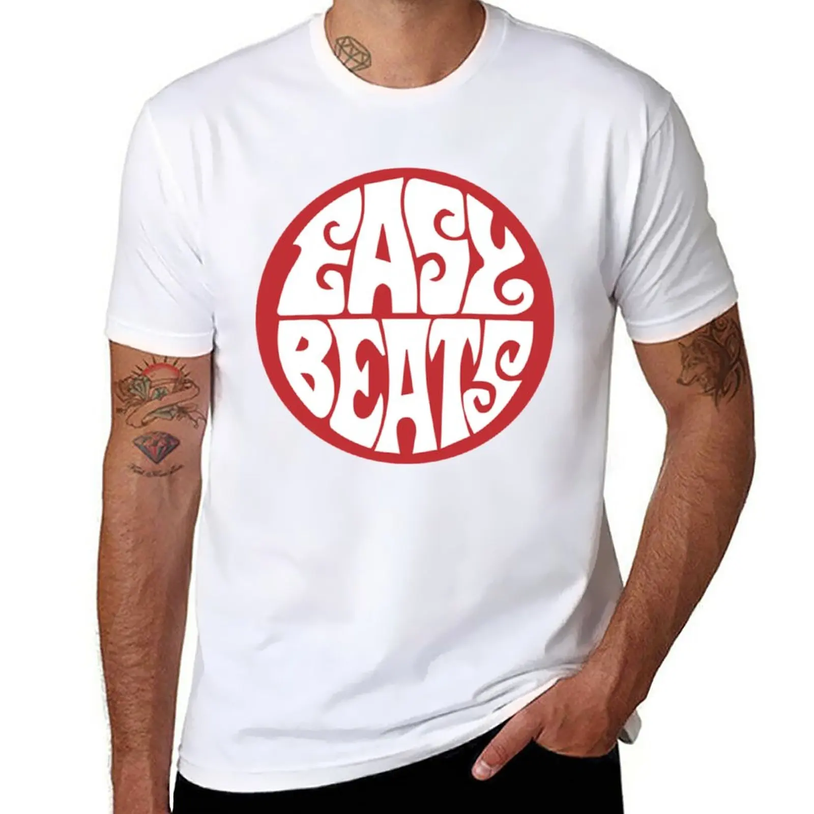 

Новая классическая футболка с логотипом Easybeats, забавная футболка, летний топ, кавайная одежда, черные футболки для мужчин
