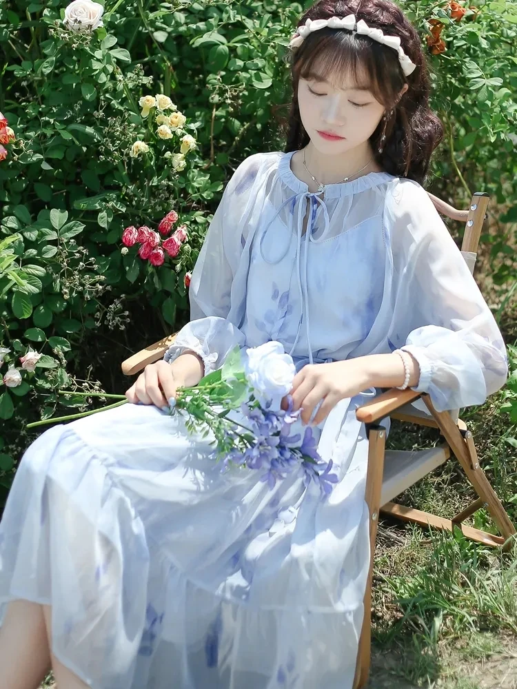 Chiffon Flower Dress 2023 Spring Summer New Temperament Printed Long Sleeve Dresses Fashion Elegant Fit A-line Skirt Womens
Chiffon Flower Dress 2023 Spring Summer New Temperament Printed Long Sleeve Dresses Fashion Elegant Fit A-line Skirt Womens