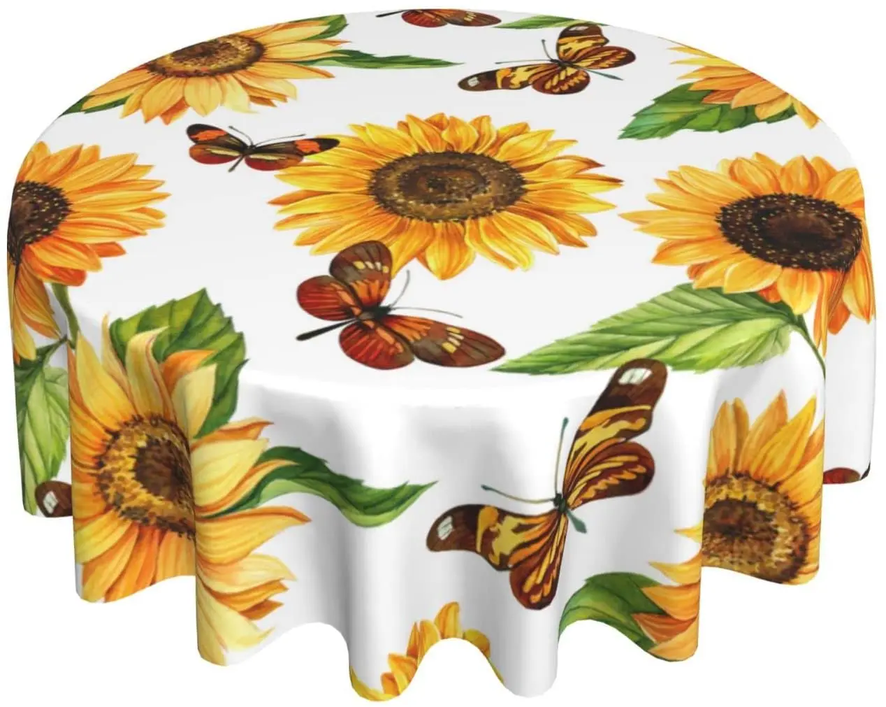 Sunflower Butterfly Round Tablecloth 60in Vintage Floral Spring Decorative Retro Table Cloth with Dust-Proof Wrinkle Resistant
Sunflower Butterfly Round Tablecloth 60in Vintage Floral Spring Decorative Retro Table Cloth with Dust-Proof Wrinkle Resistant