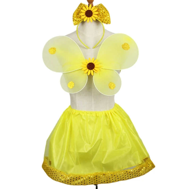 Girls RolePlay Butterfly Costumes Princesses Fairy Wing Tutus Sunflowers Headbands 3Pcs Halloween Cosplays Party Props
Girls RolePlay Butterfly Costumes Princesses Fairy Wing Tutus Sunflowers Headbands 3Pcs Halloween Cosplays Party Props